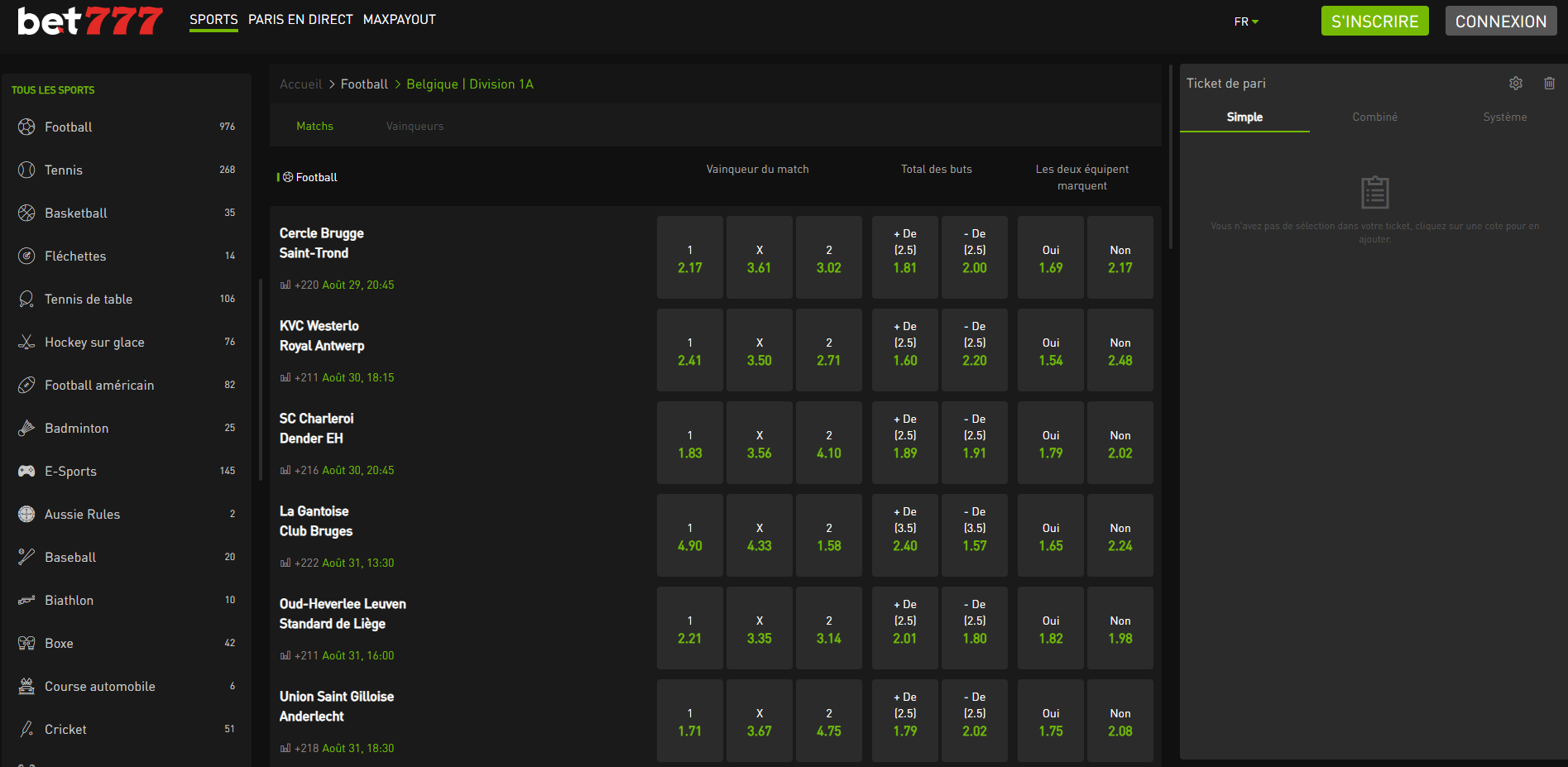 Bet777 sport - Avis et revue sur ce site de paris sportifs belge